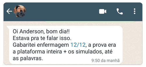 Aluna relata que gabaritou Enfermagem na prova