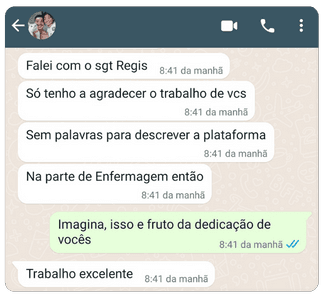 Aluno elogia o trabalho e a plataforma do curso